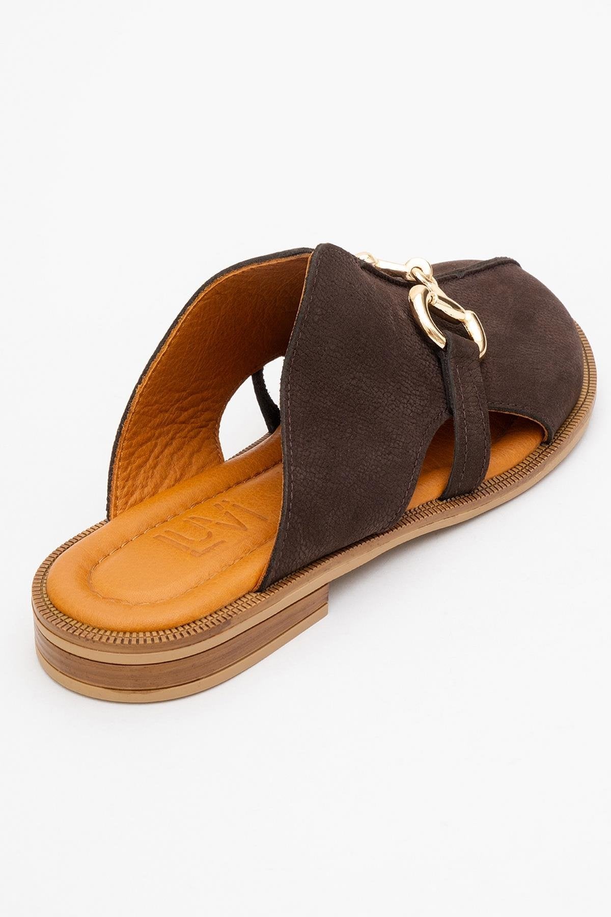 Favor - Brown Suede Leather Mule Slide (Women)
