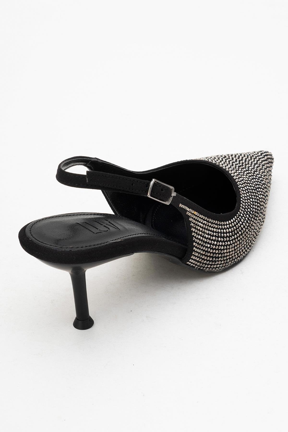 Novs - Black Embellished Stiletto Evening Shoe (Women)