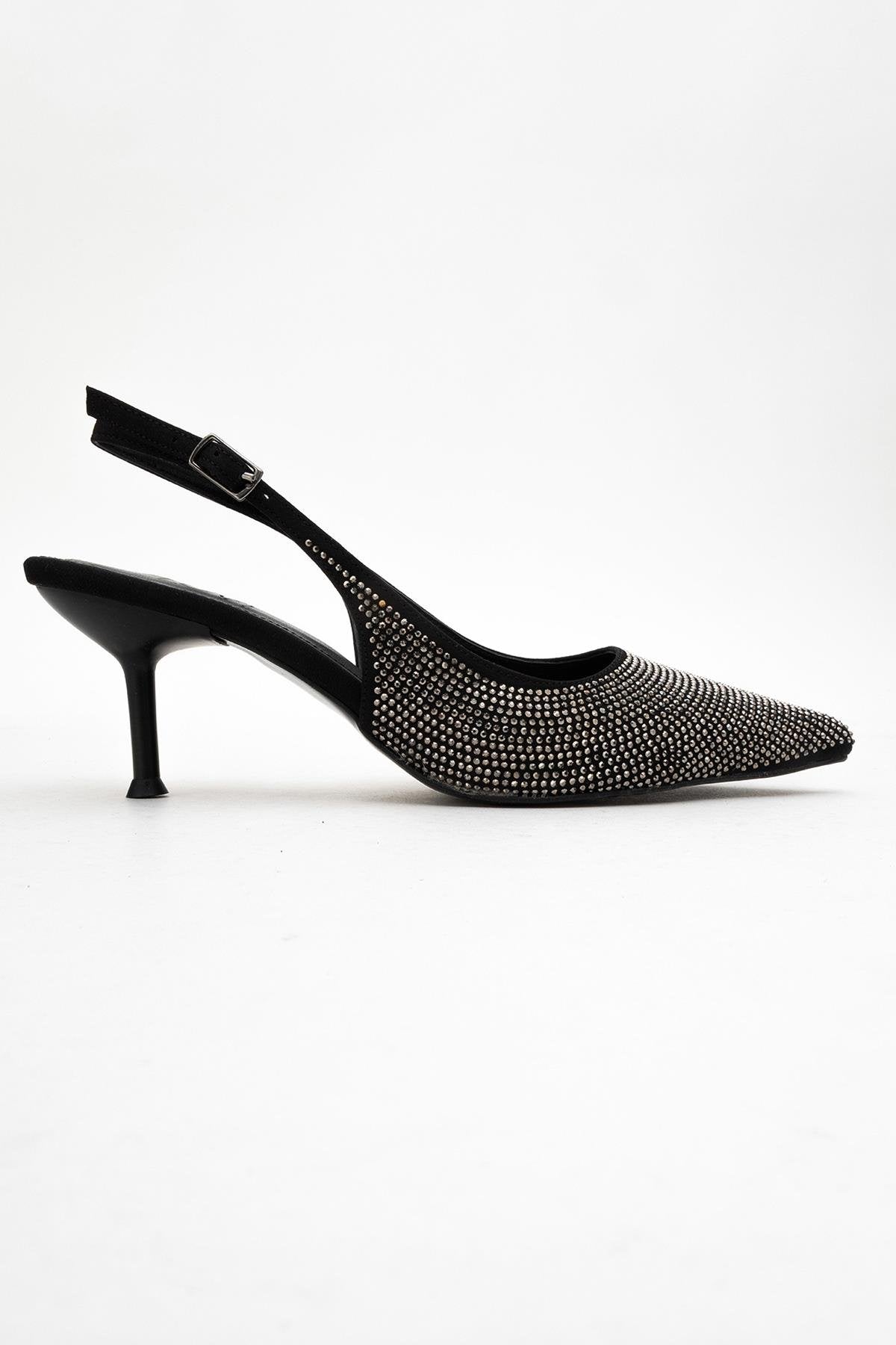 Novs - Black Embellished Stiletto Evening Shoe (Women)