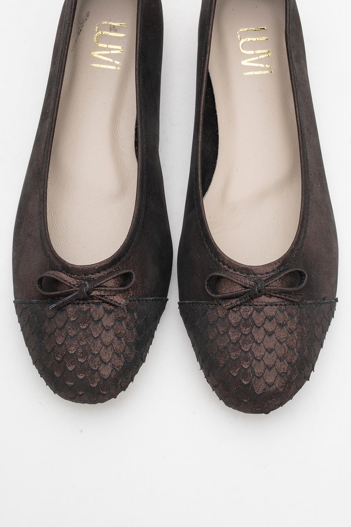 02 - Copper Metallic Genuine Leather Ballet Flat (Women)