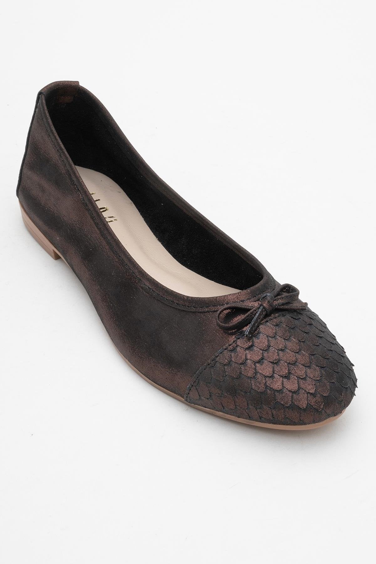 02 - Copper Metallic Genuine Leather Ballet Flat (Women)