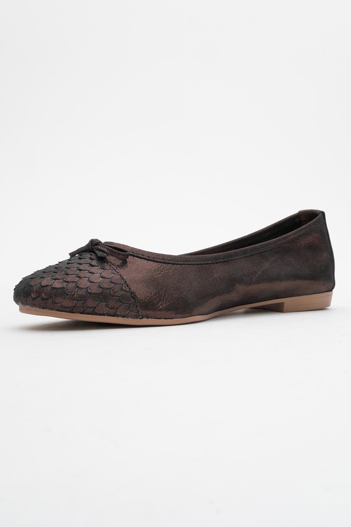 02 - Copper Metallic Genuine Leather Ballet Flat (Women)