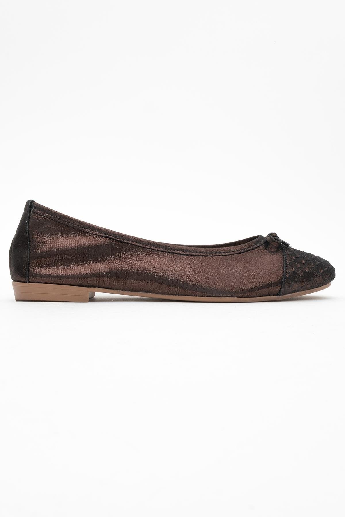 02 - Copper Metallic Genuine Leather Ballet Flat (Women)
