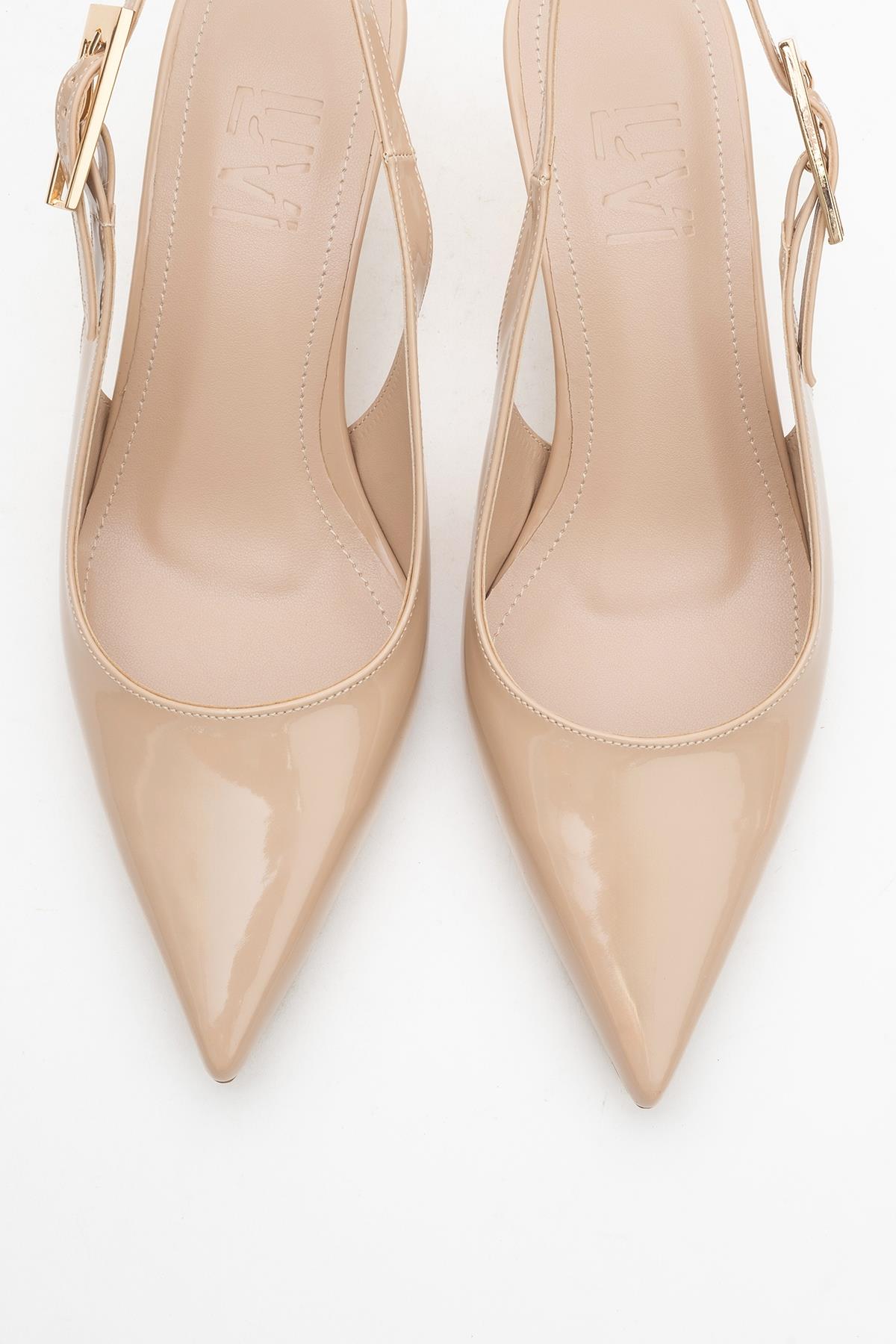 Arty - Beige Patent Slingback Heeled Shoe (Women)