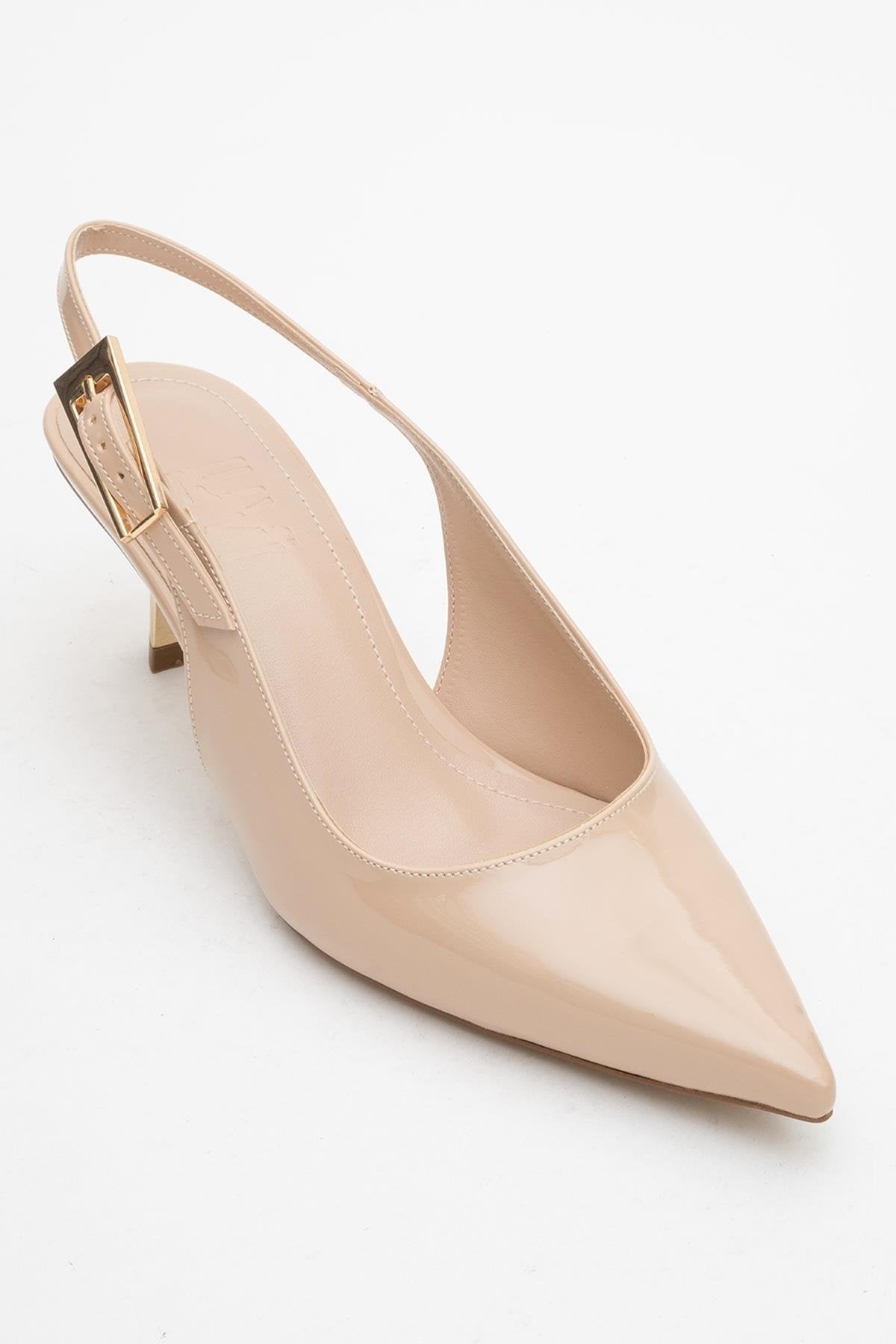 Arty - Beige Patent Slingback Heeled Shoe (Women)