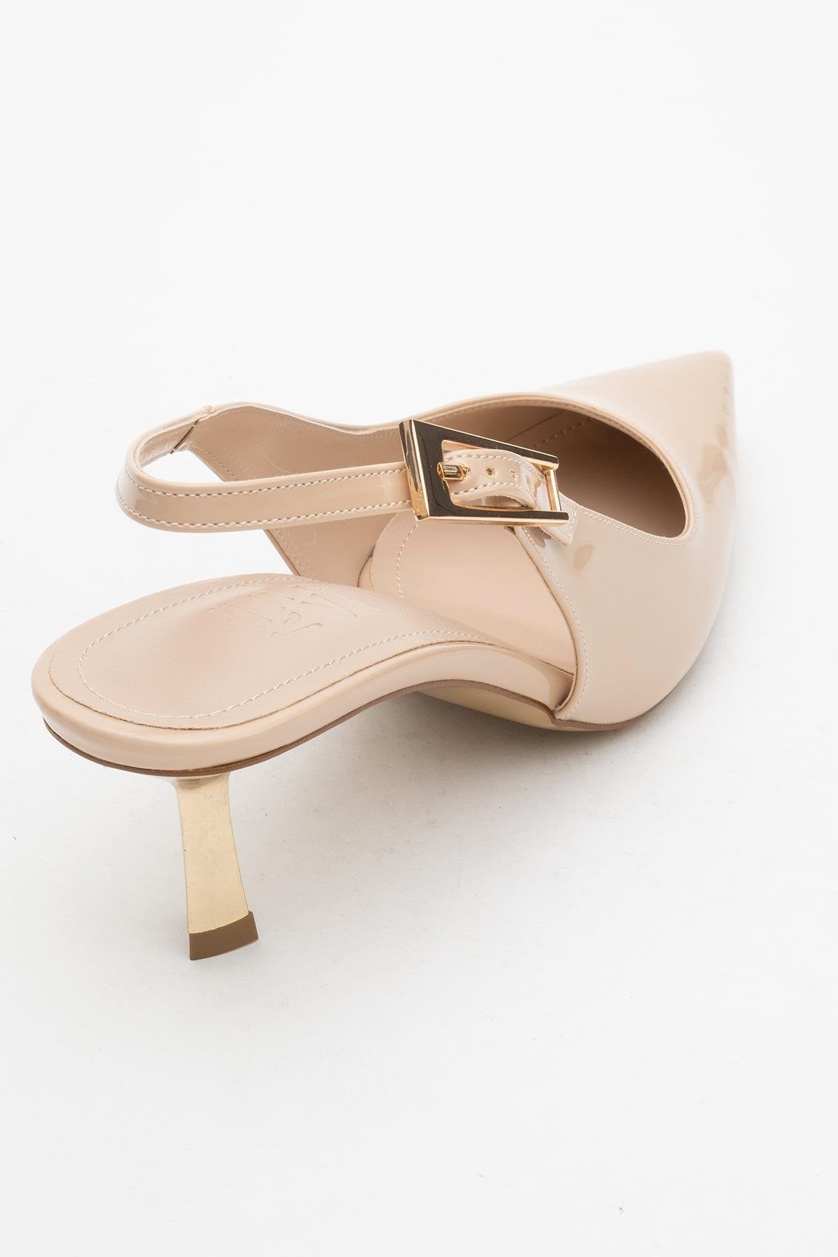 Arty - Beige Patent Slingback Heeled Shoe (Women)
