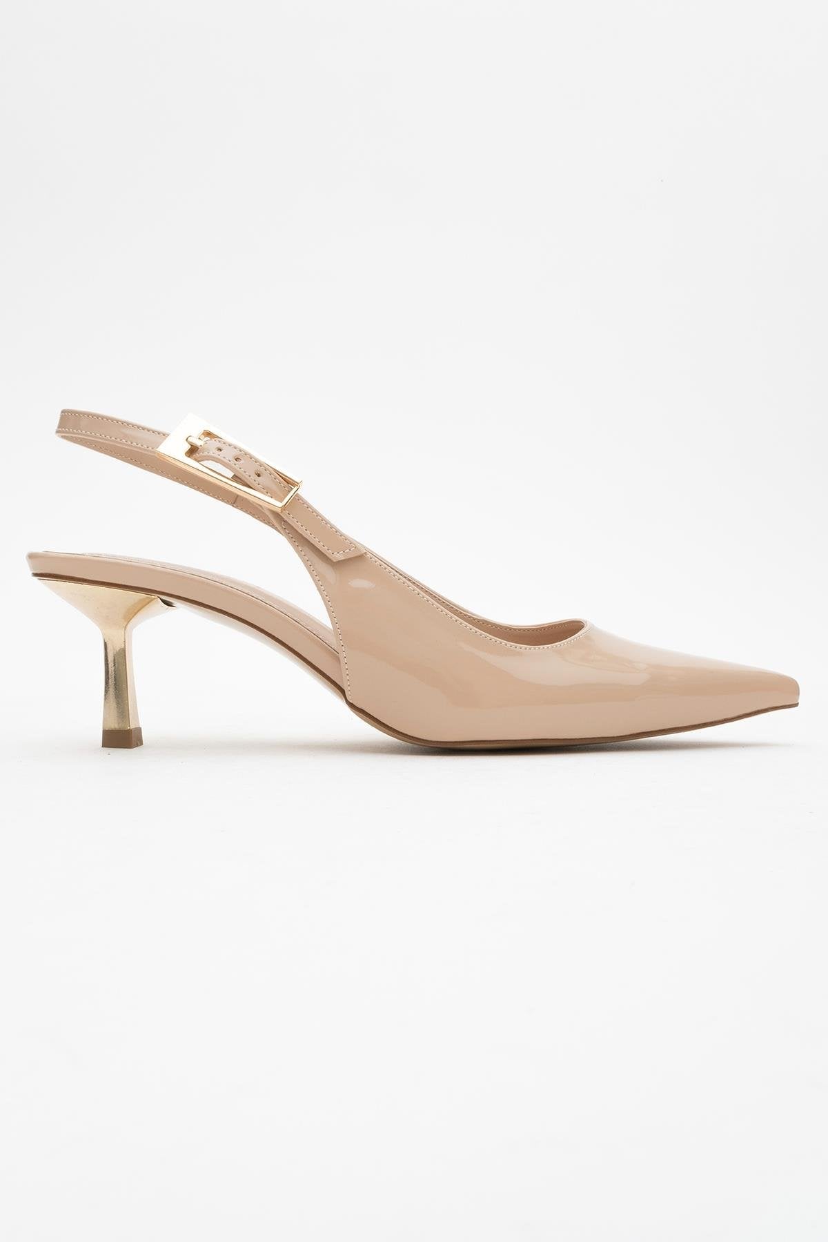 Arty - Beige Patent Slingback Heeled Shoe (Women)