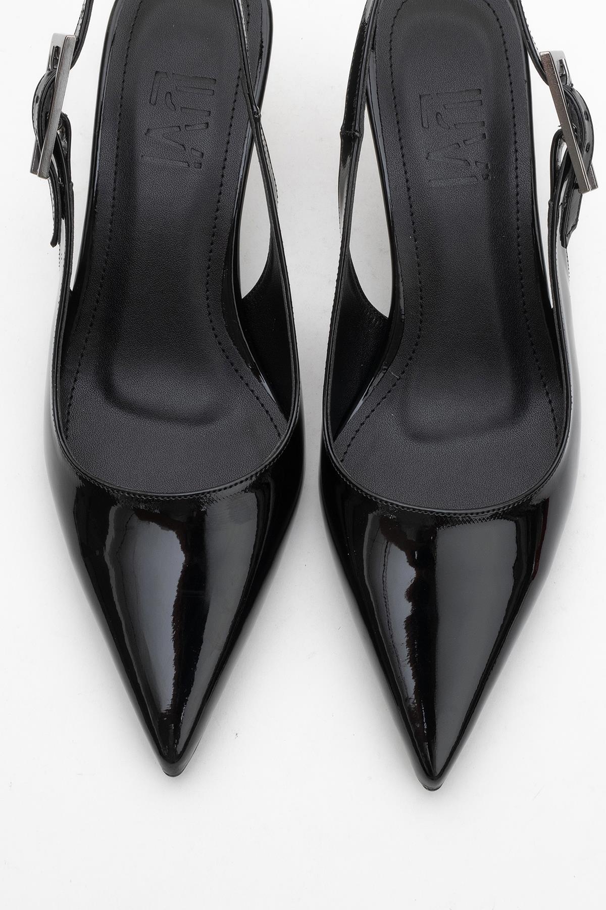 Arty - Black Patent Slingback Heeled Shoe (Women)