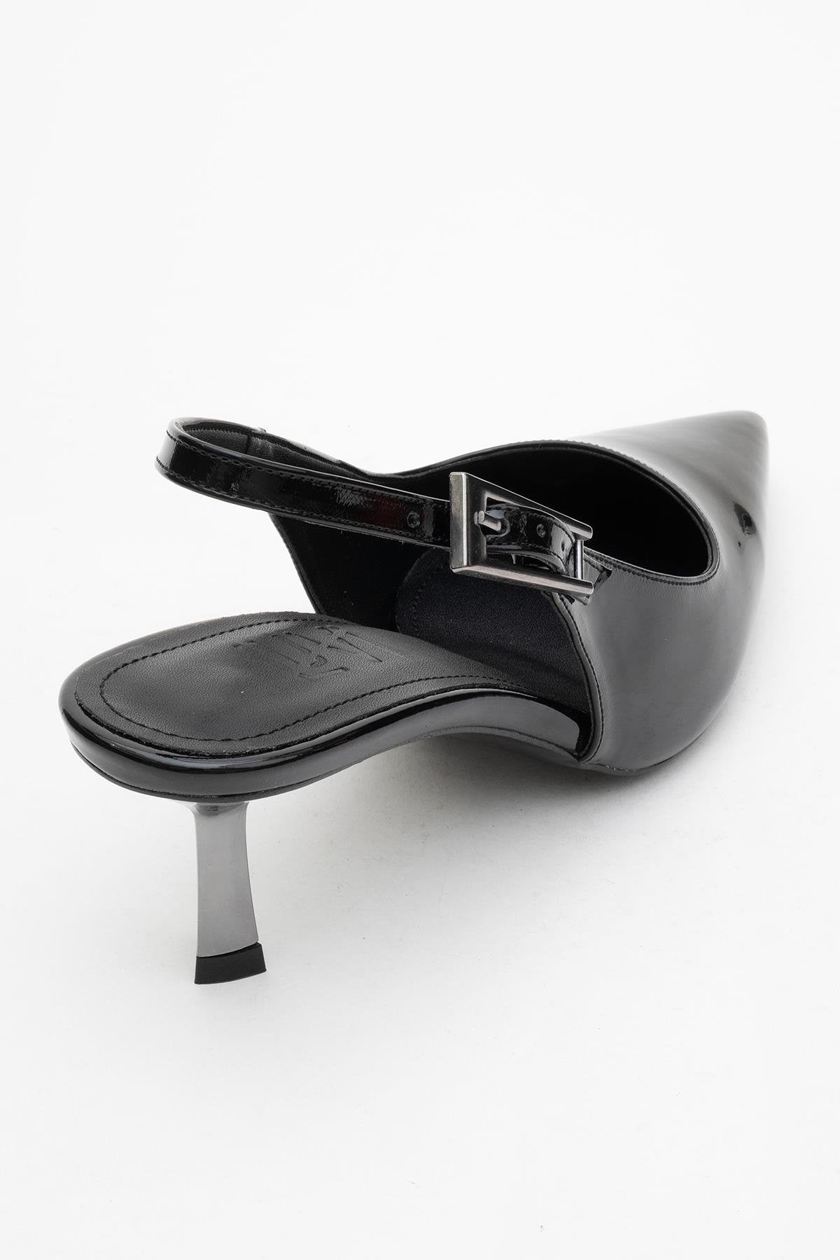 Arty - Black Patent Slingback Heeled Shoe (Women)