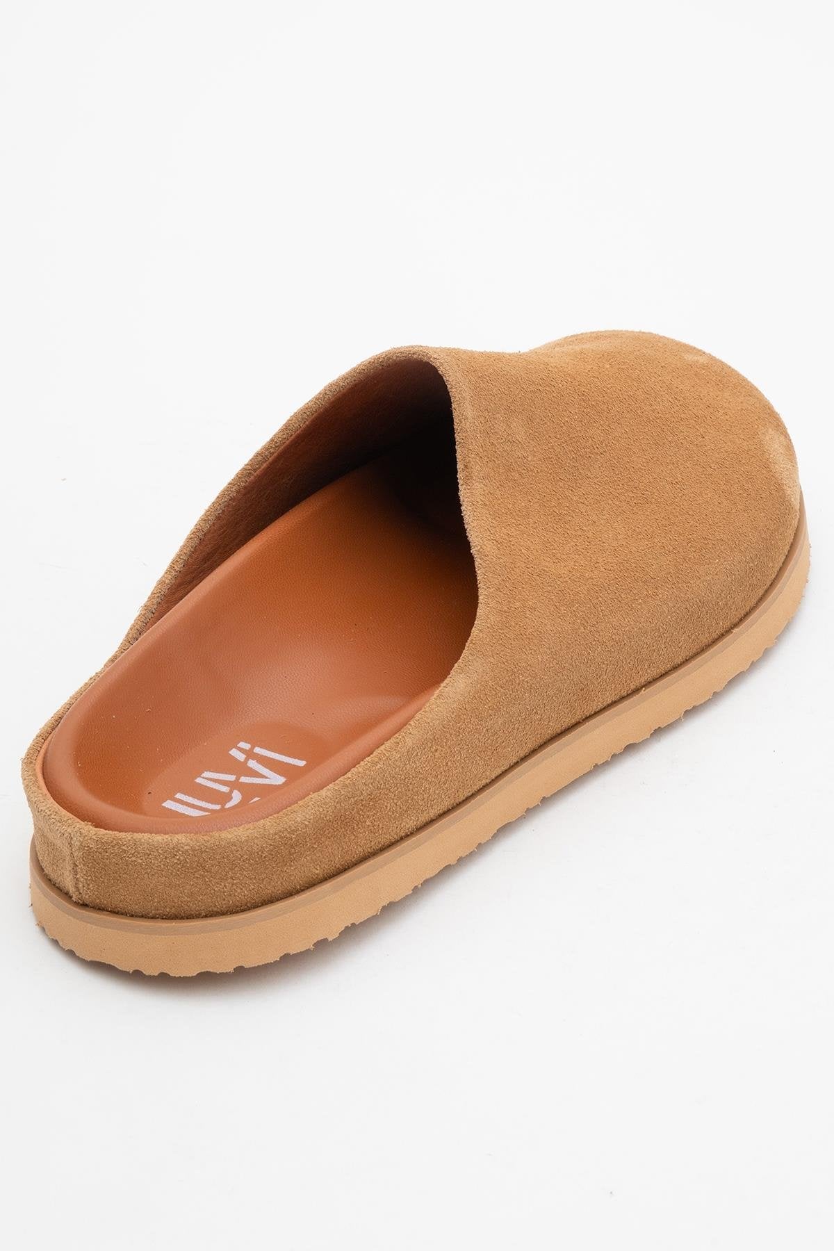 Space - Cognac Suede Leather Slide Sandal (Women)