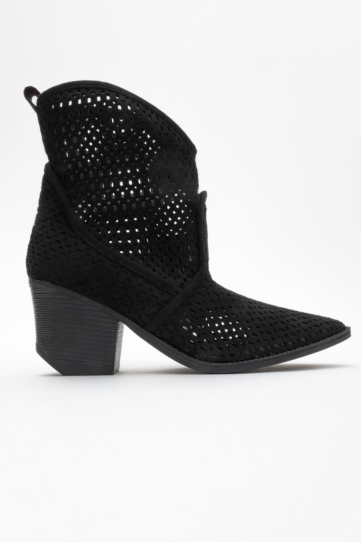 Pera Black Block Heel Boot (Women)