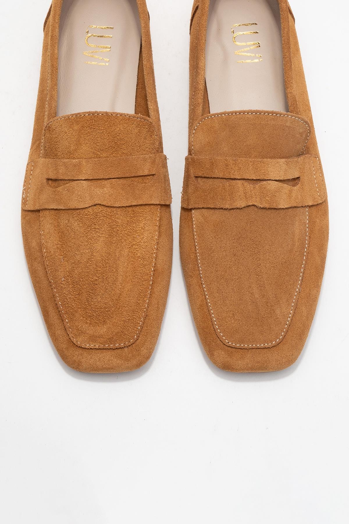 Morne - Cognac Suede Genuine Leather Loafer (Women)