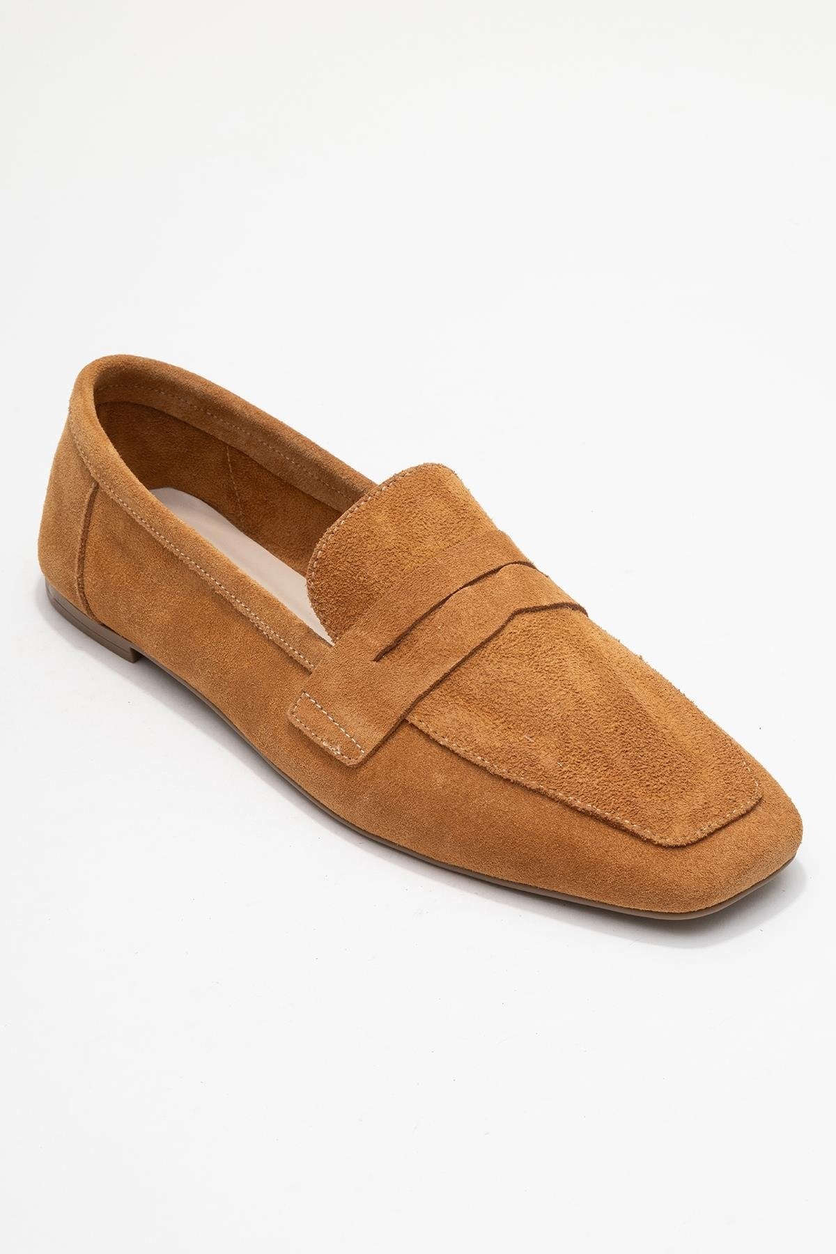 Morne - Cognac Suede Genuine Leather Loafer (Women)