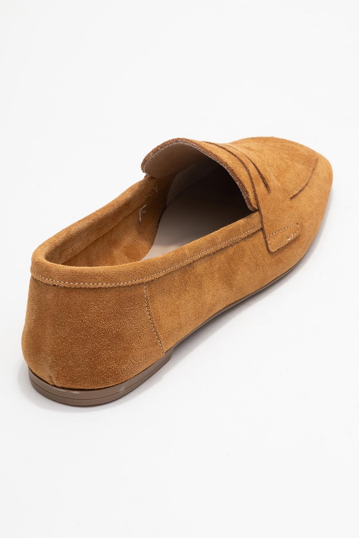 Morne - Cognac Suede Genuine Leather Loafer (Women)
