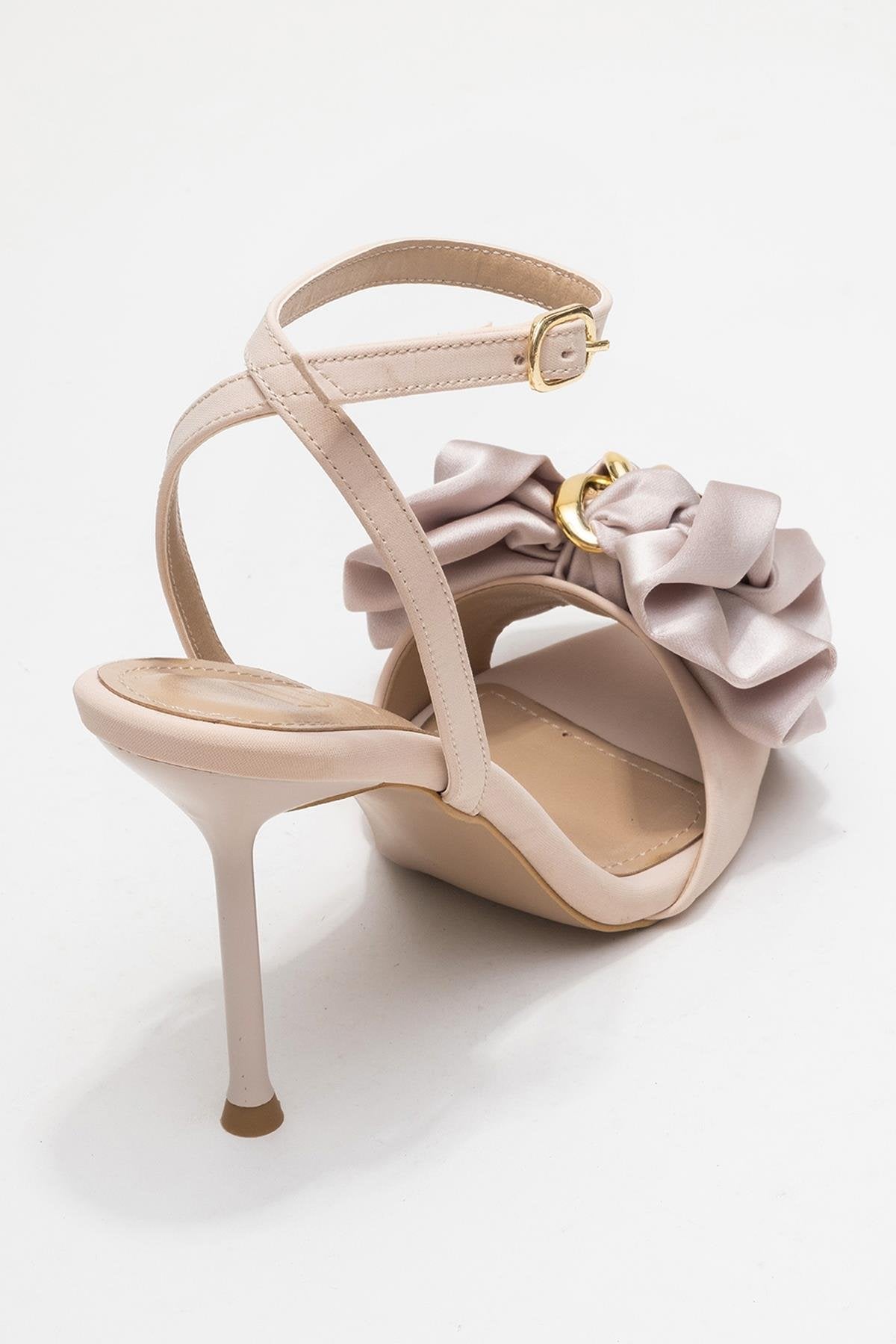 Lucy - Beige Satin Bow Stiletto Pump (Women)