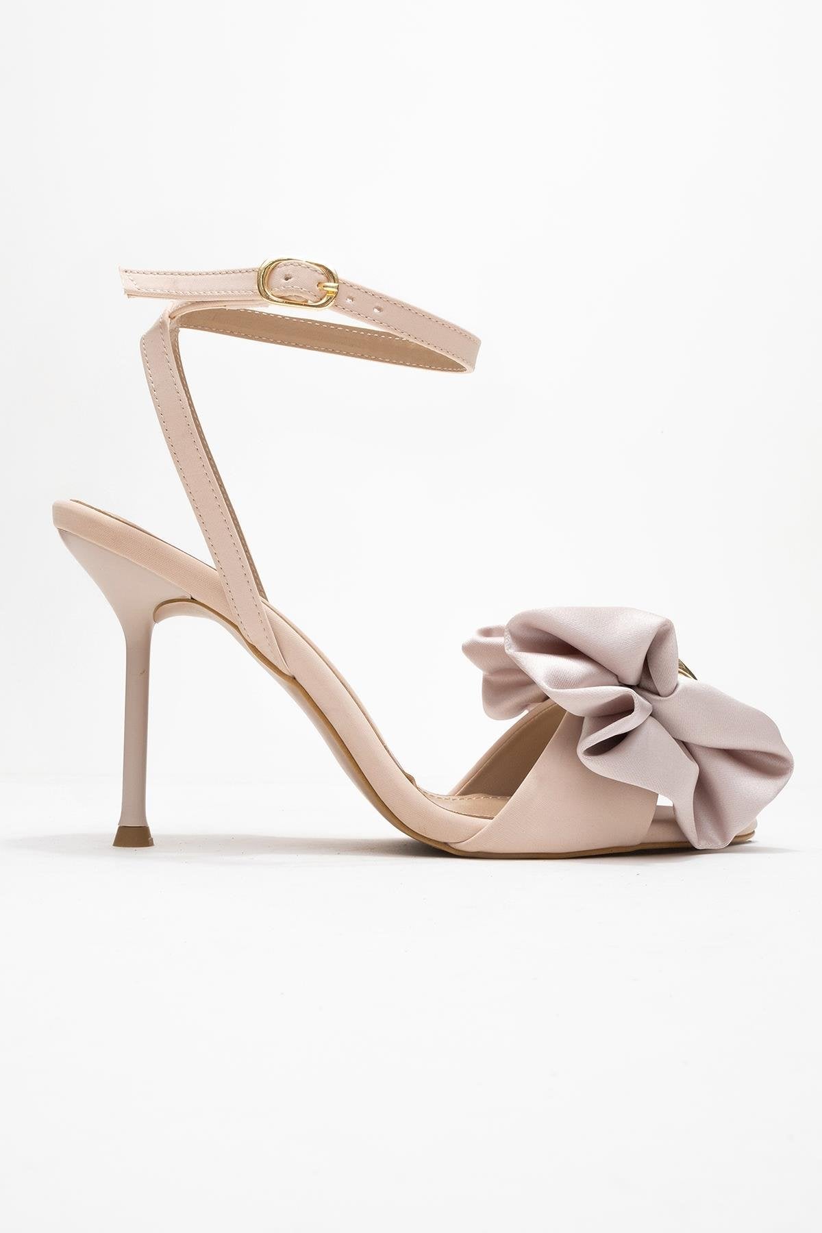 Lucy - Beige Satin Bow Stiletto Pump (Women)