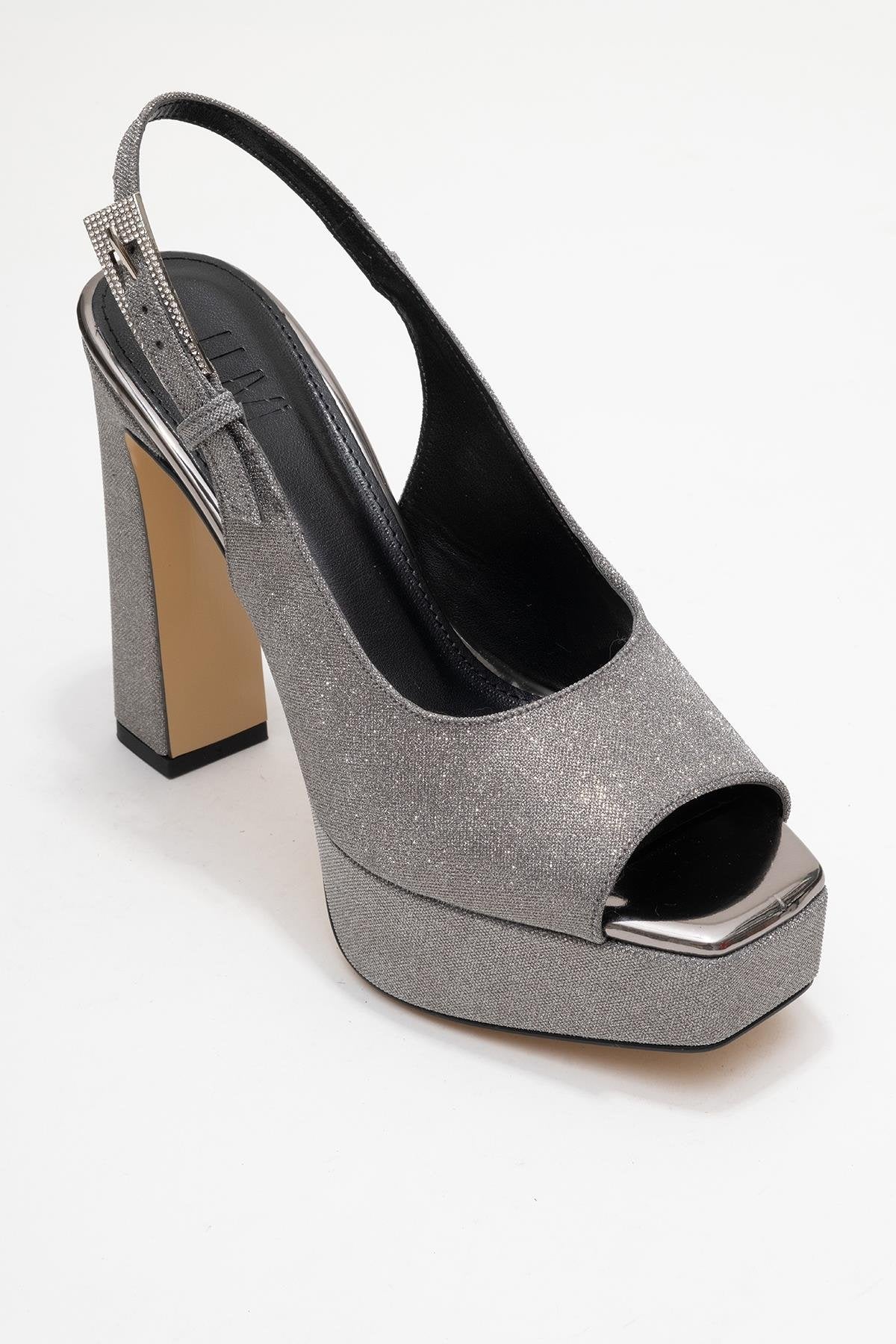 Glora - Platinum Glitter Platform Heel Evening Shoe (Women)
