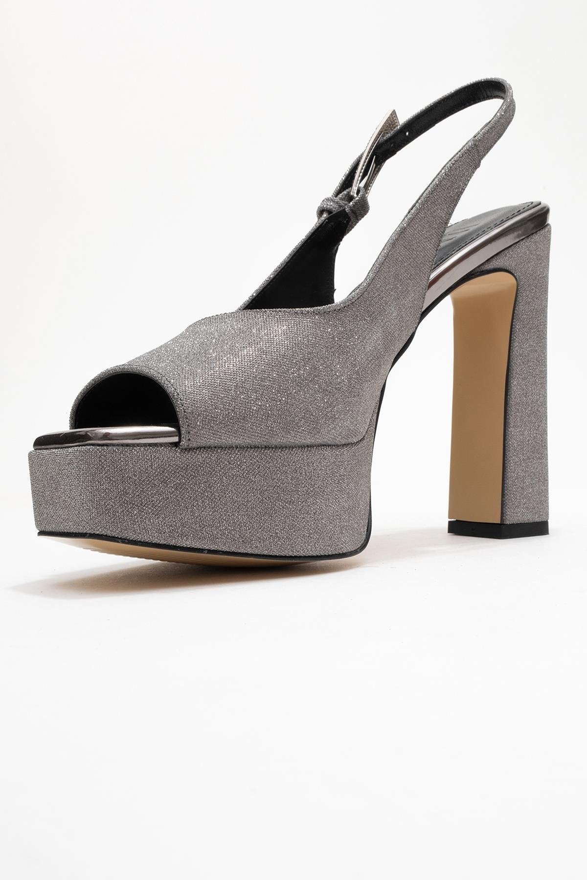 Glora - Platinum Glitter Platform Heel Evening Shoe (Women)