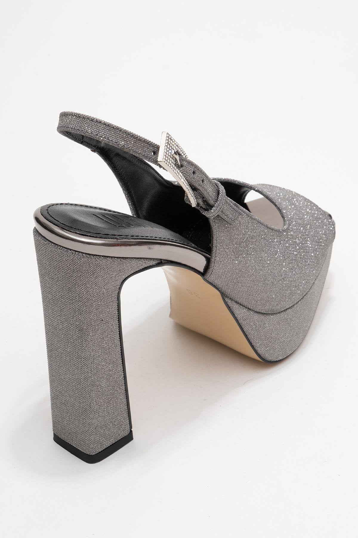 Glora - Platinum Glitter Platform Heel Evening Shoe (Women)
