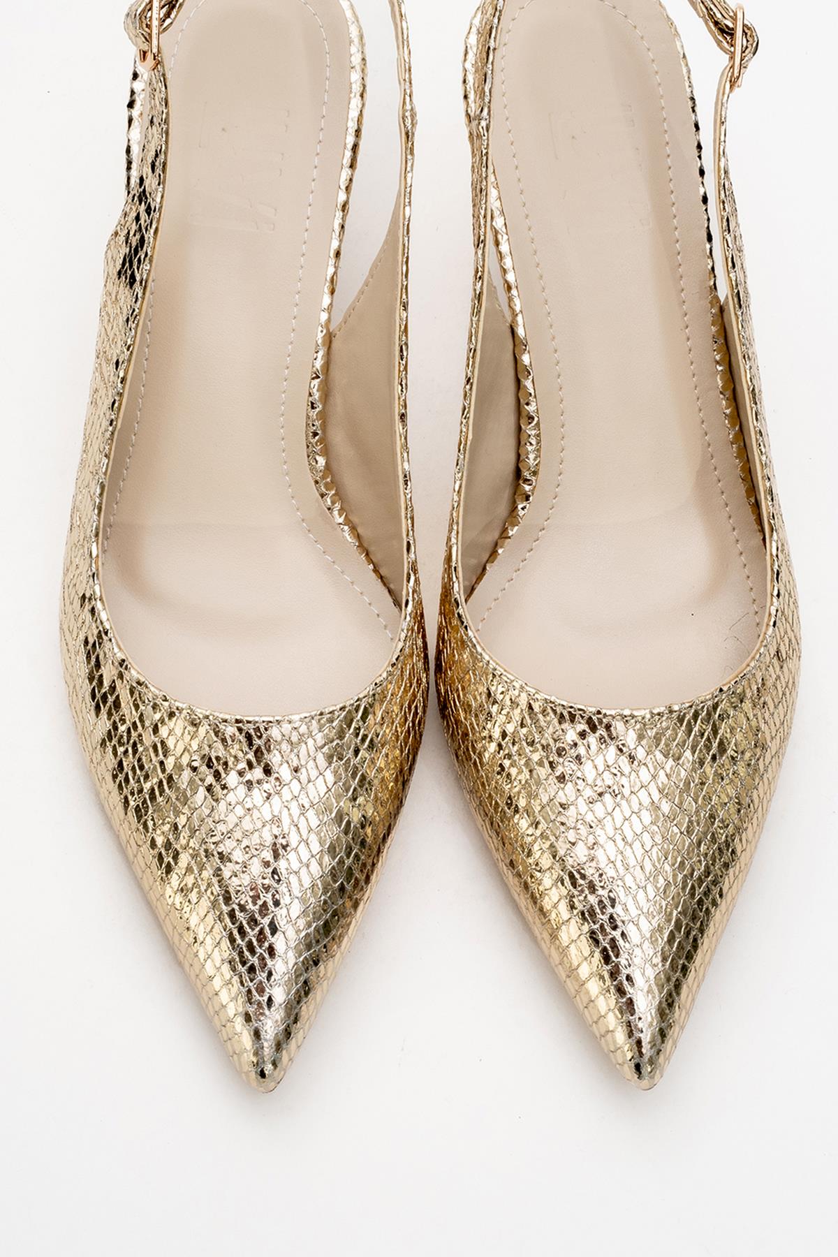 Value - Gold Patterned Heeled Shoe (Women)