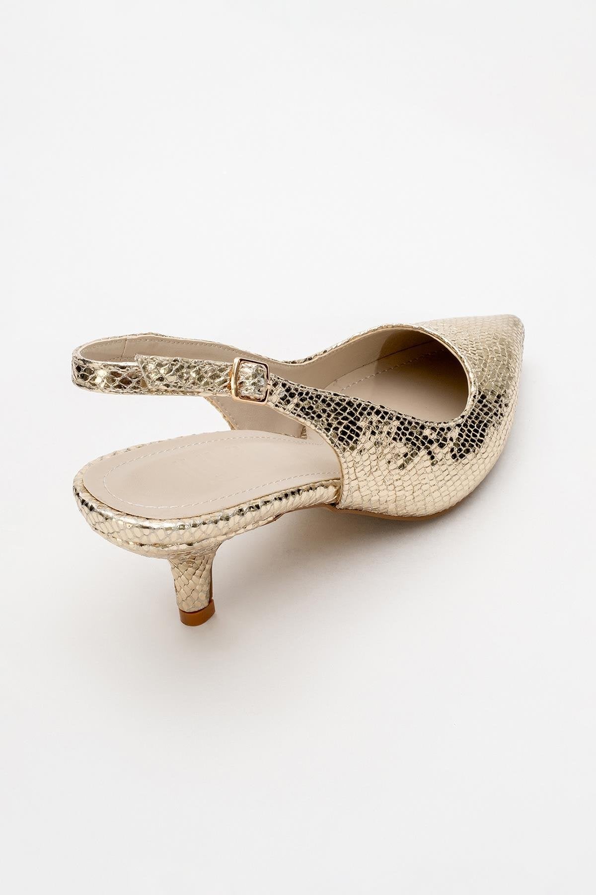 Value - Gold Patterned Heeled Shoe (Women)