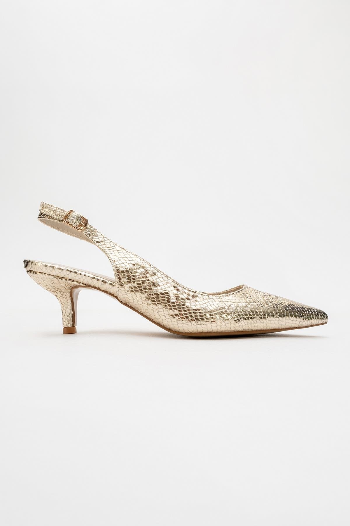 Value - Gold Patterned Heeled Shoe (Women)