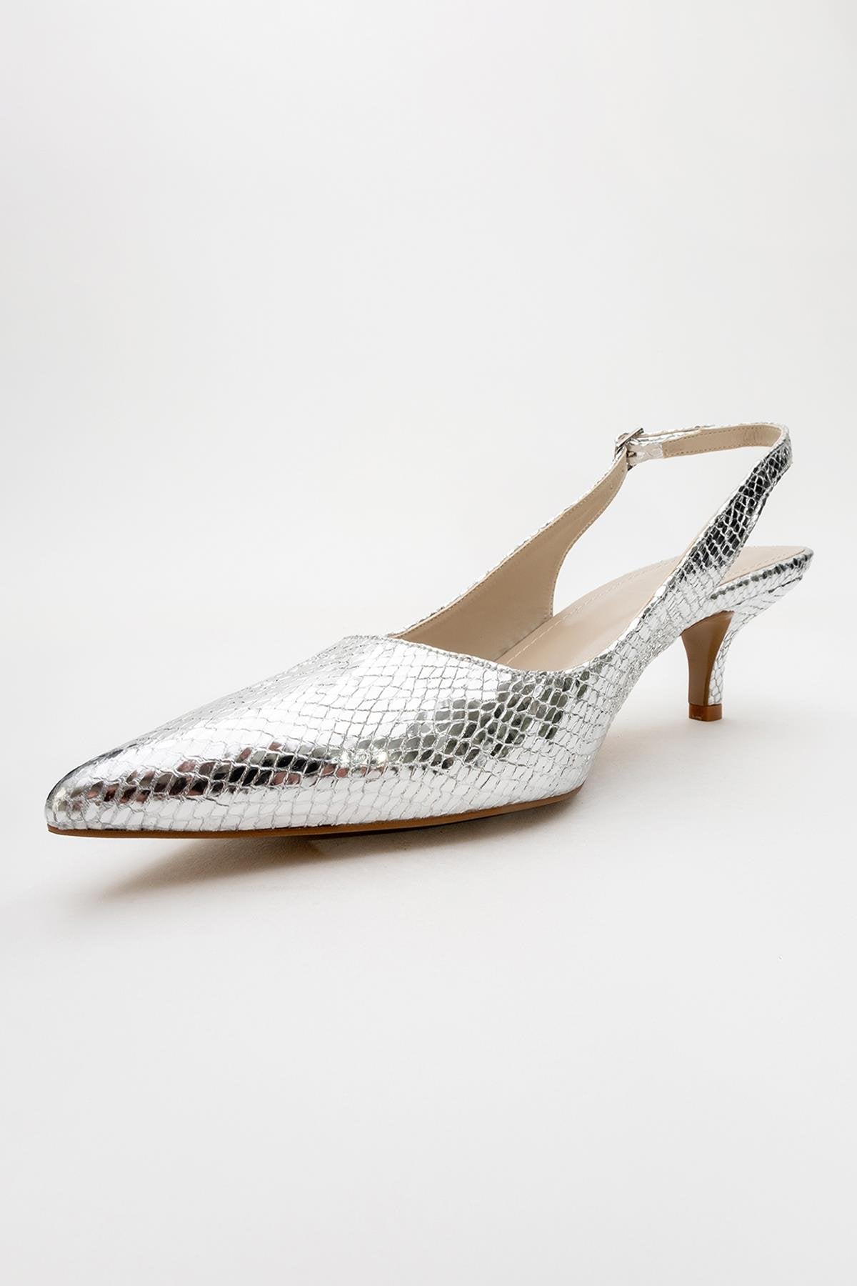Value - Silver Patterned Heeled Shoe (Women)