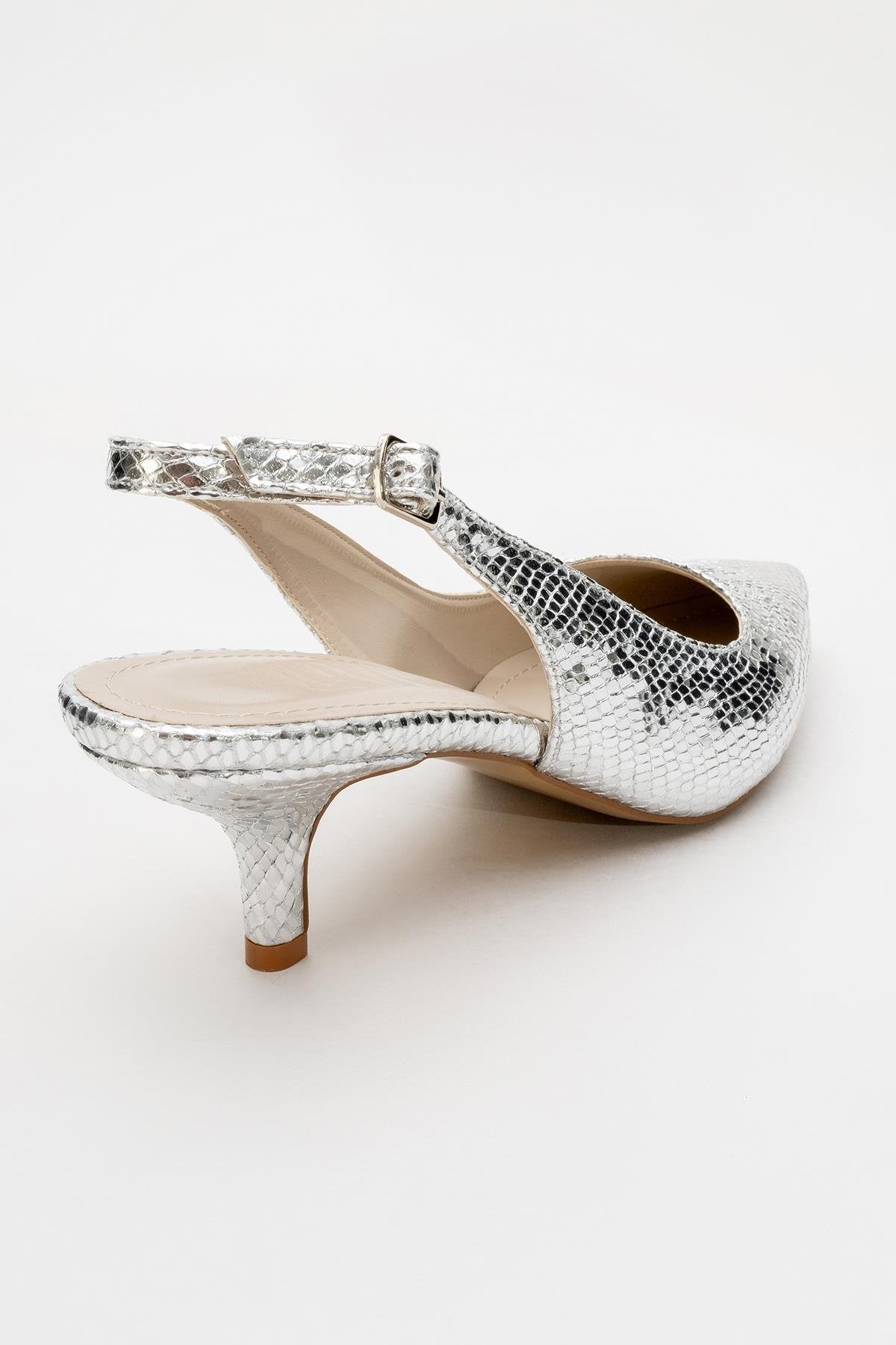Value - Silver Patterned Heeled Shoe (Women)