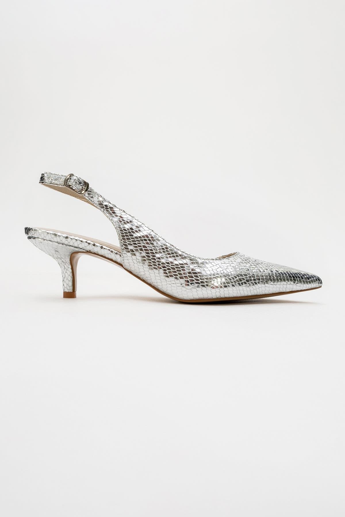 Value - Silver Patterned Heeled Shoe (Women)