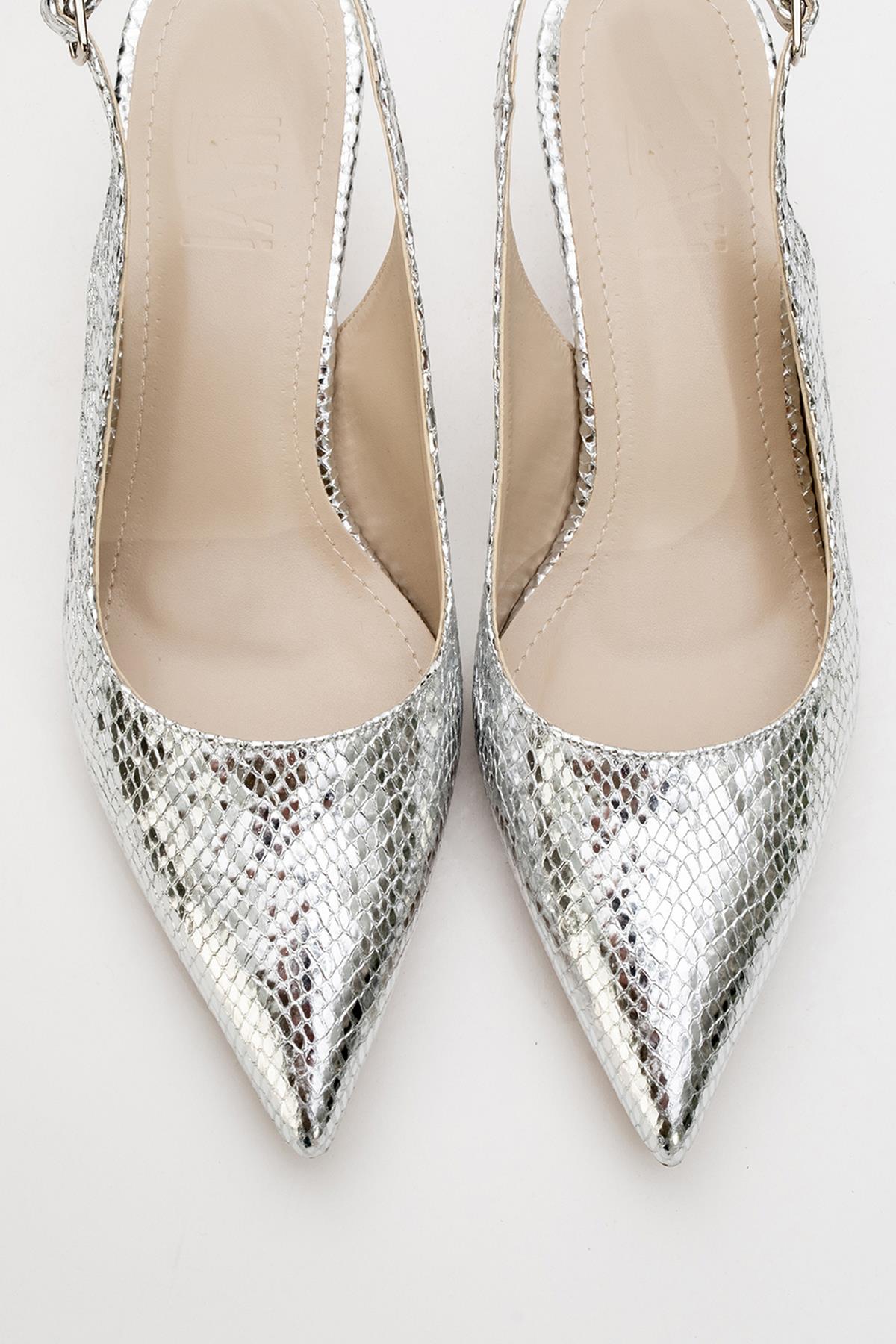 Value - Silver Patterned Heeled Shoe (Women)