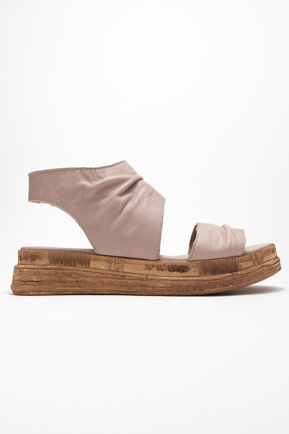 Lunas Stone Leather Side‑Zip Flat Heel Sandal (Women)