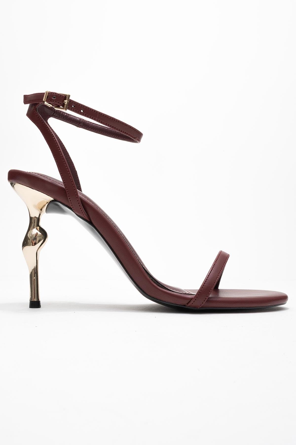 Jasmin - Burgundy Single Strap Heeled Shoe (Women)