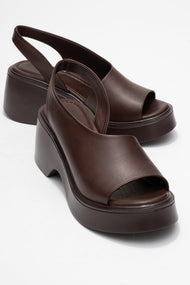 Roy - Cognac Genuine Leather Wedge Sandal (Women)