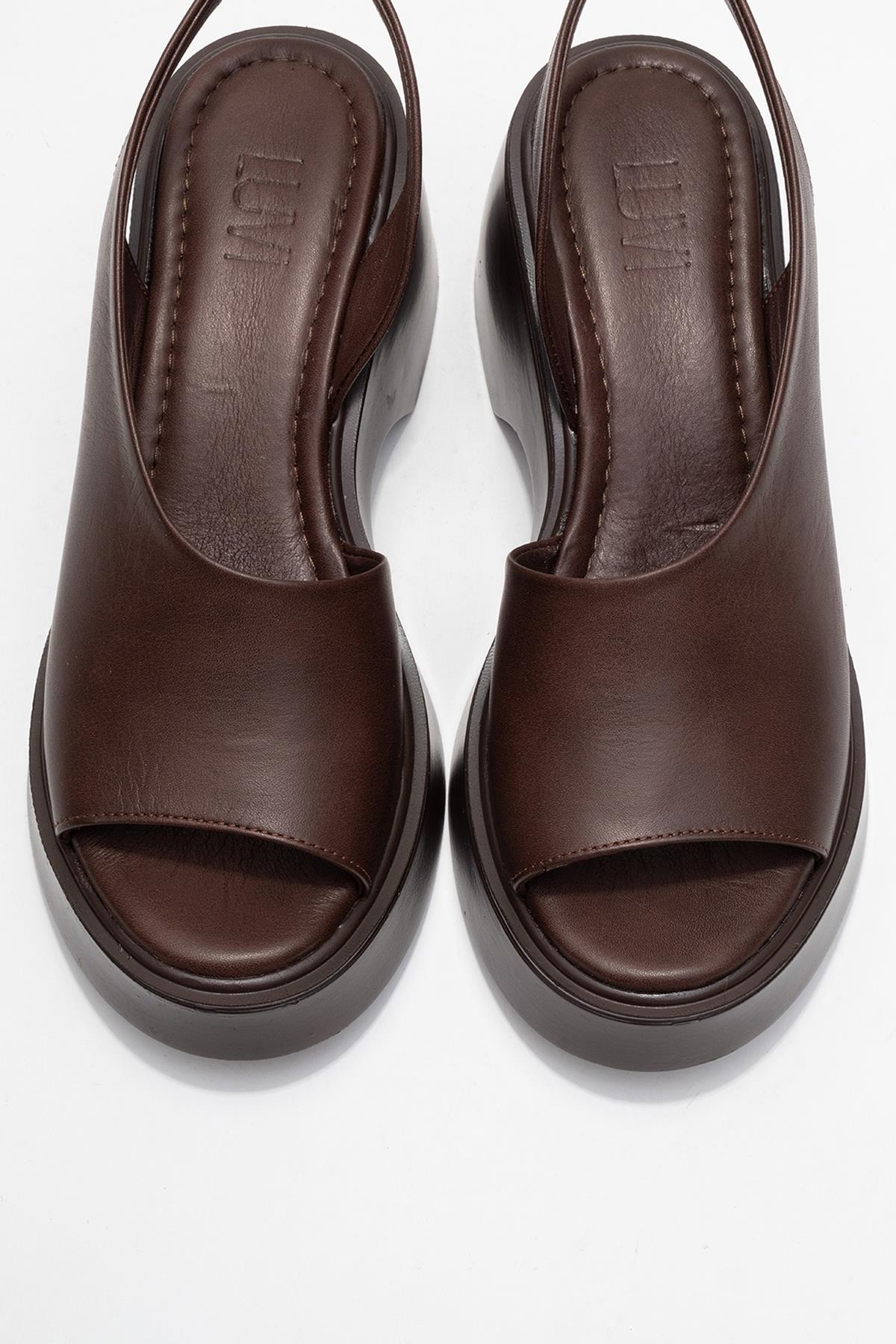 Roy - Cognac Genuine Leather Wedge Sandal (Women)