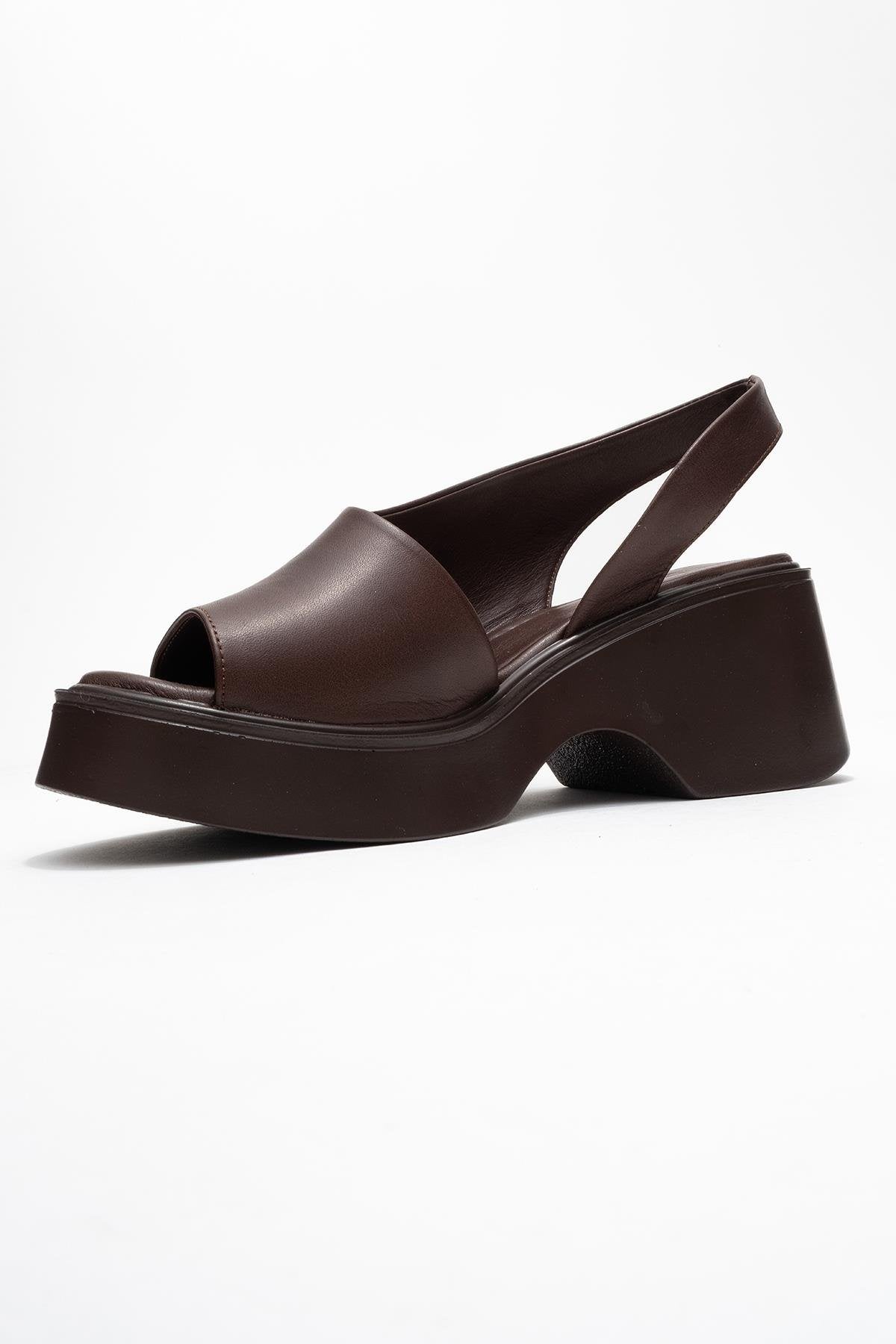 Roy - Cognac Genuine Leather Wedge Sandal (Women)