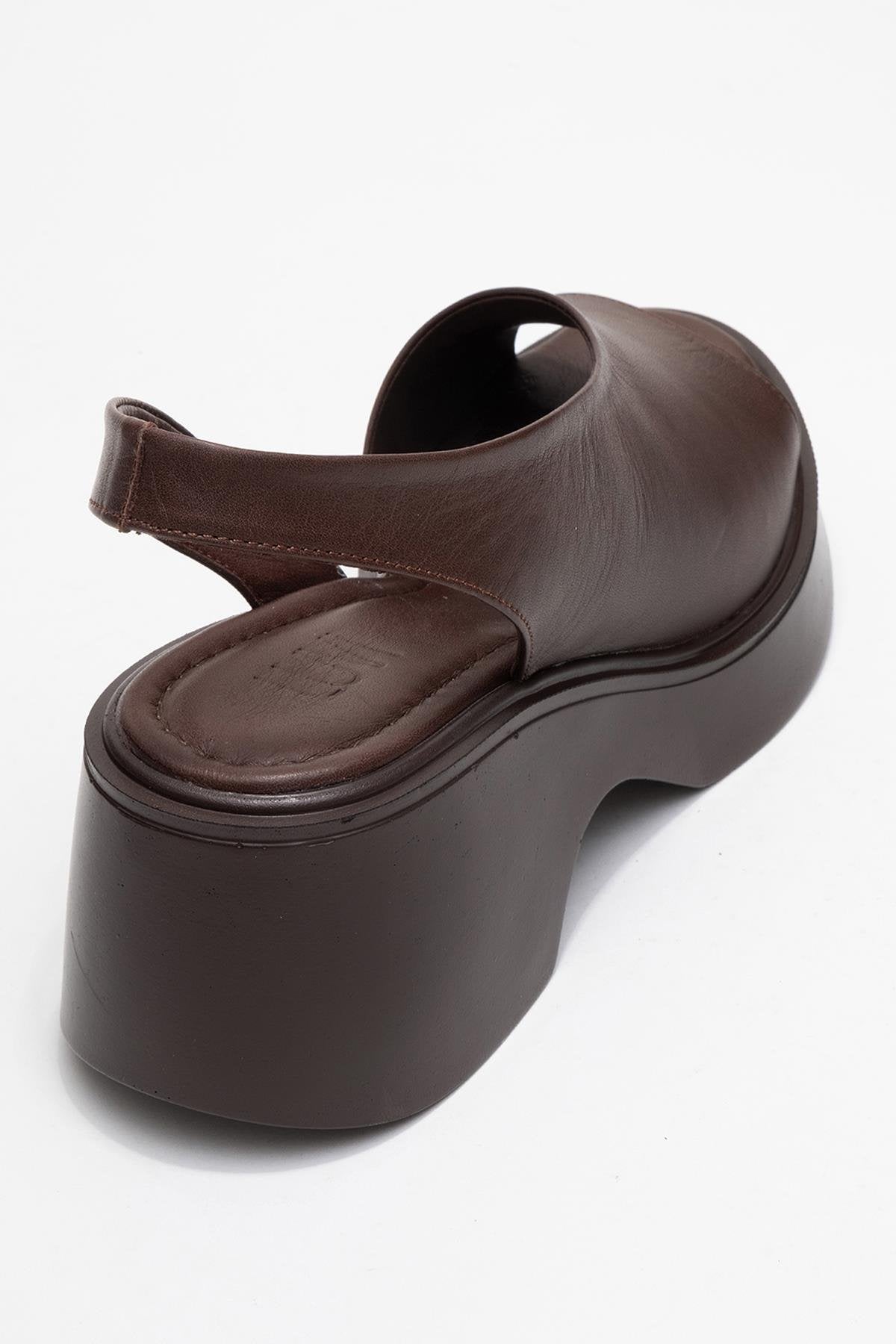 Roy - Cognac Genuine Leather Wedge Sandal (Women)