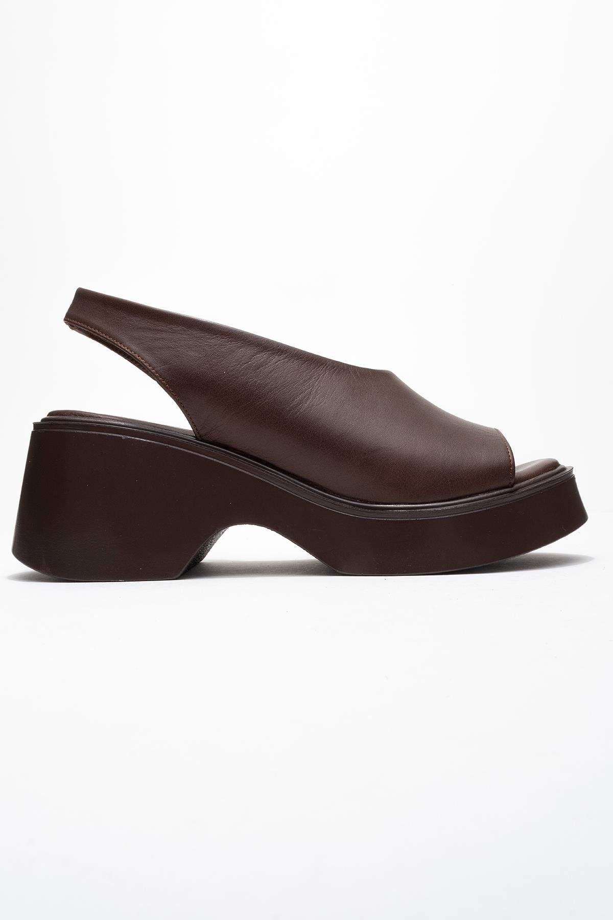 Roy - Cognac Genuine Leather Wedge Sandal (Women)