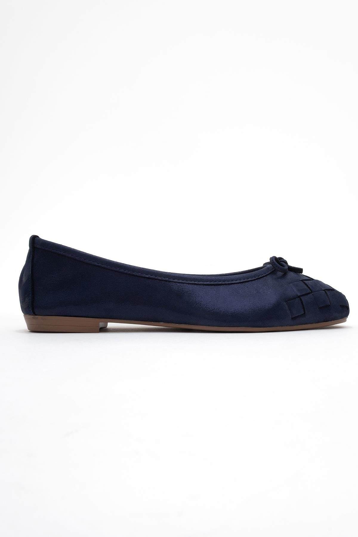03 - Navy Glitter Genuine Leather Ballet Flat (Women)