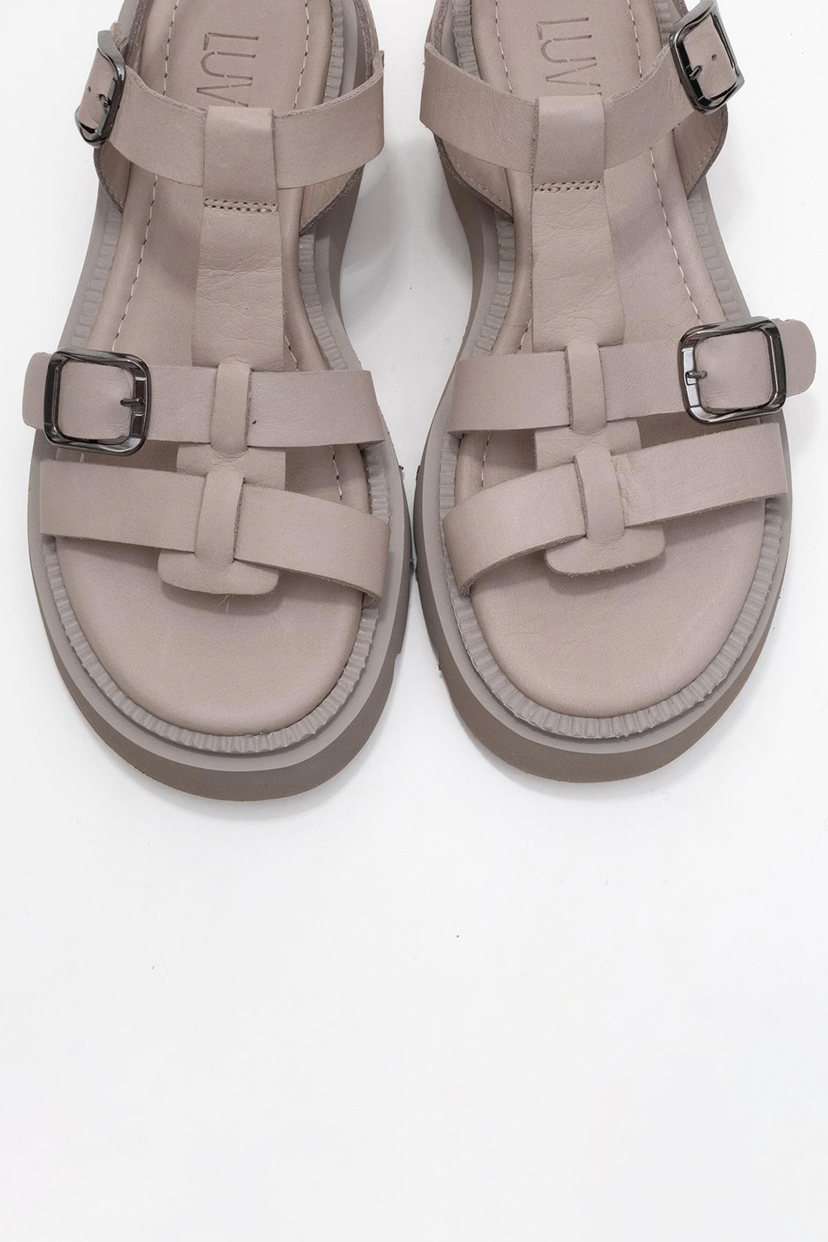 Melvin - Taupe Genuine Leather Sandal (Women)
