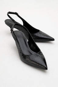 Value - Black Patterned Heeled Shoe (Women)