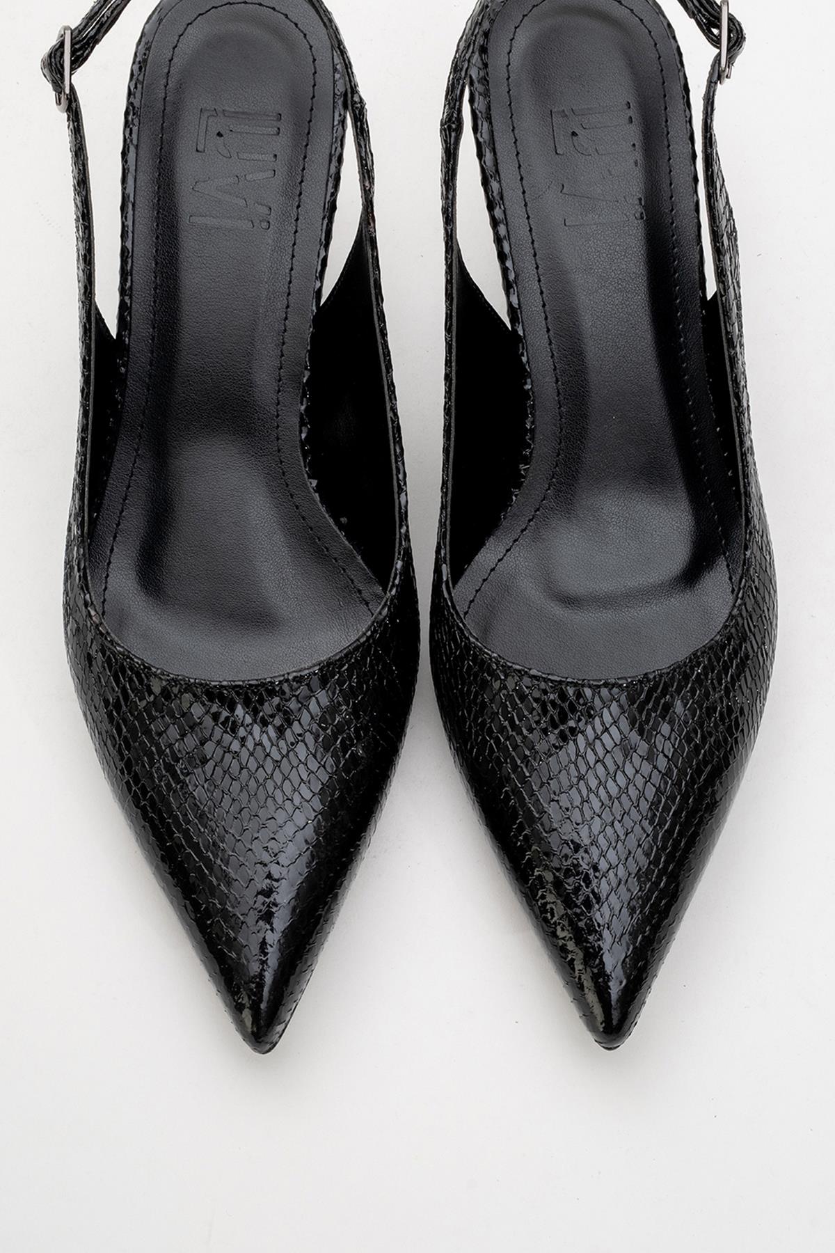 Value - Black Patterned Heeled Shoe (Women)