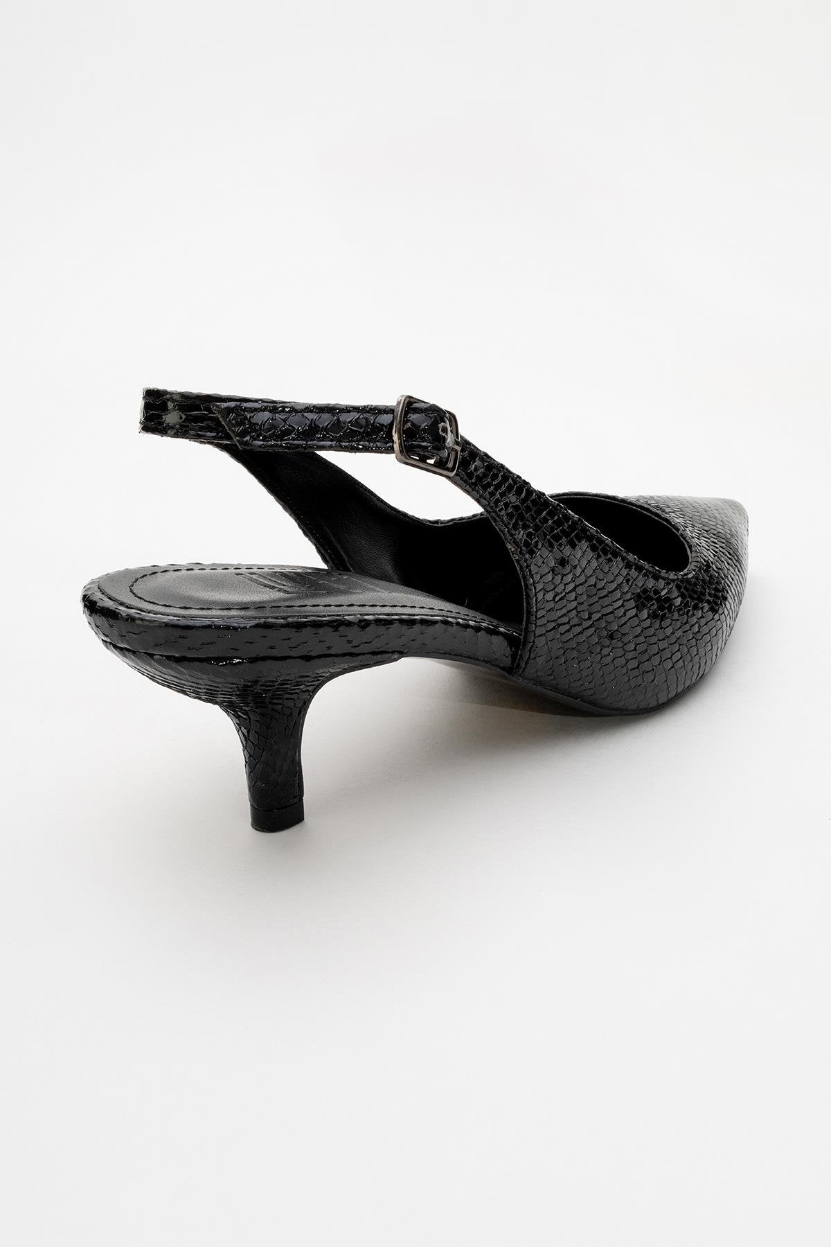 Value - Black Patterned Heeled Shoe (Women)