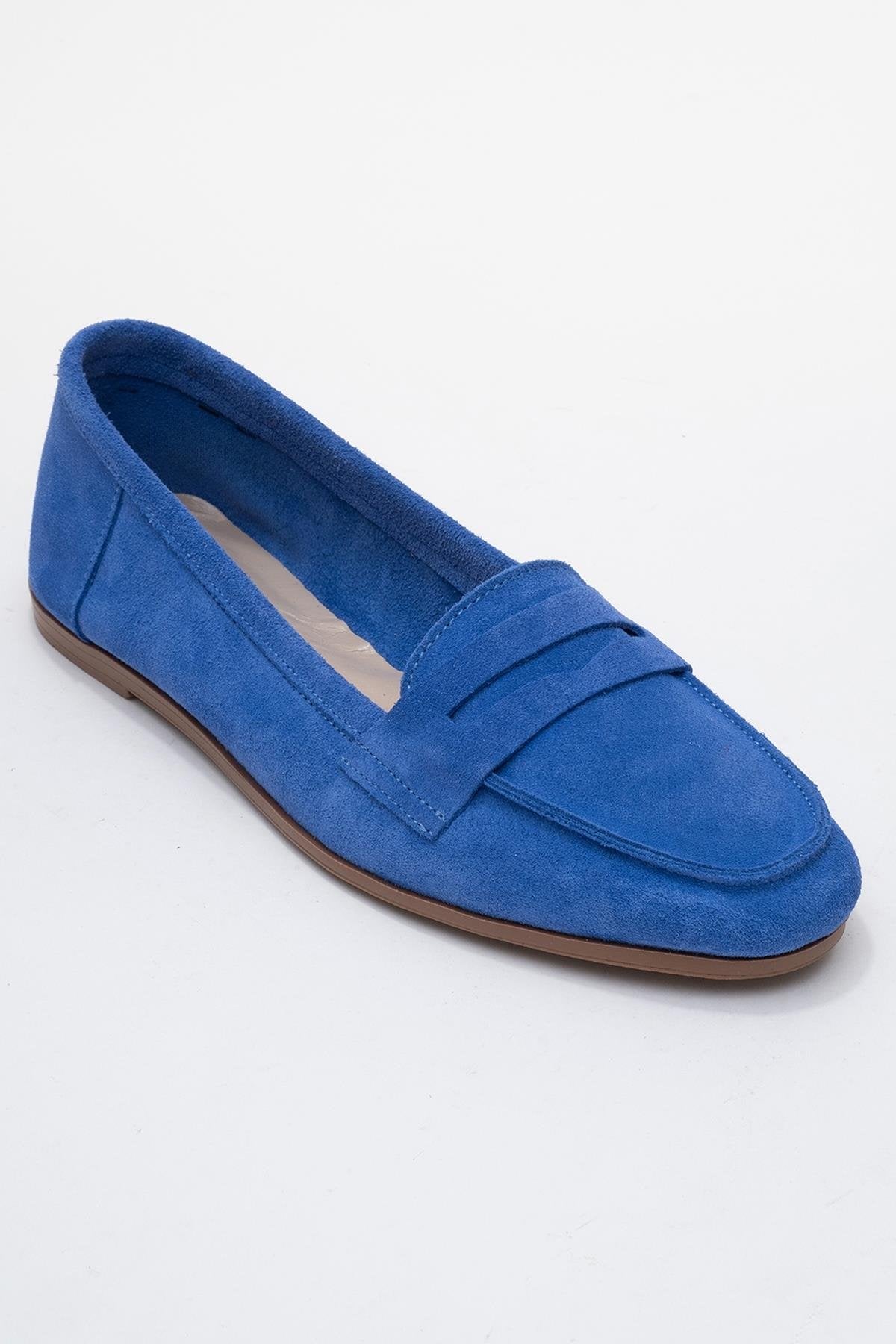 Dorothy - Blue Suede Leather Loafers (Women)
