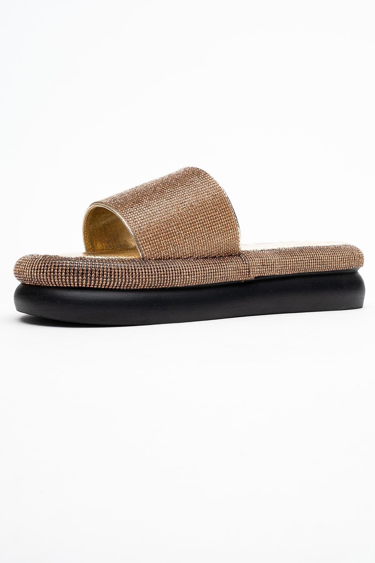 Oeste Gold Rhinestone Platform Slide (Women)