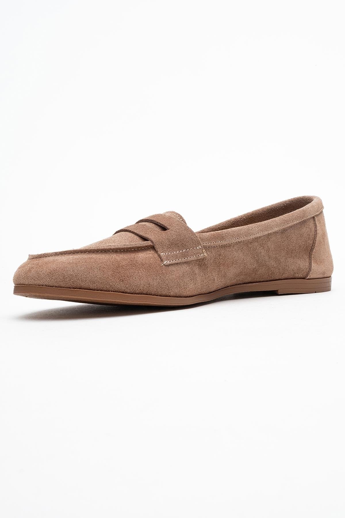 Dorothy - Light Brown Suede Leather Loafers (Women)