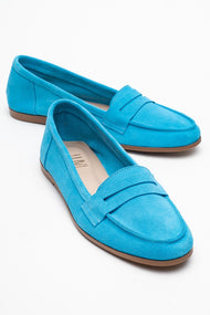 Dorothy - Light Blue Suede Leather Loafers (Women)