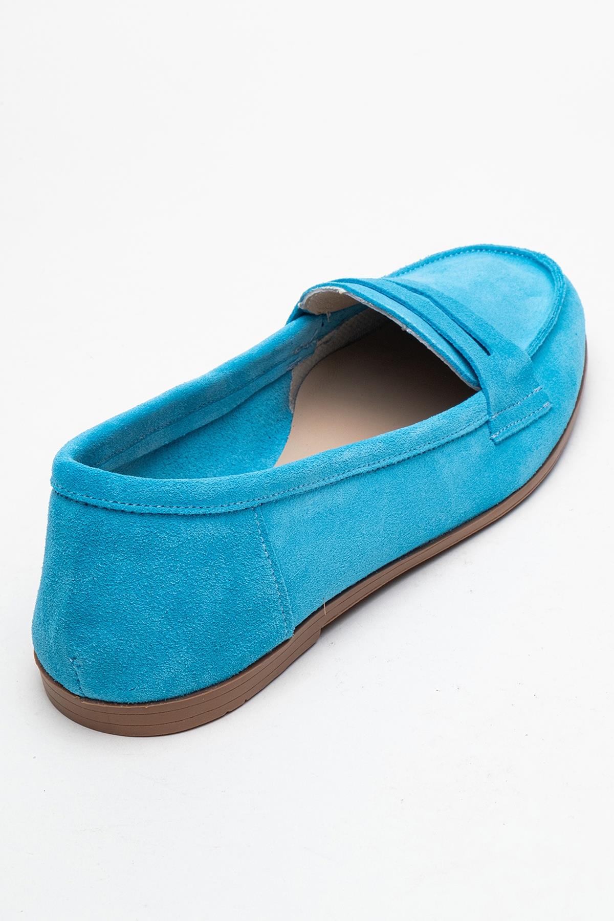 Dorothy - Light Blue Suede Leather Loafers (Women)