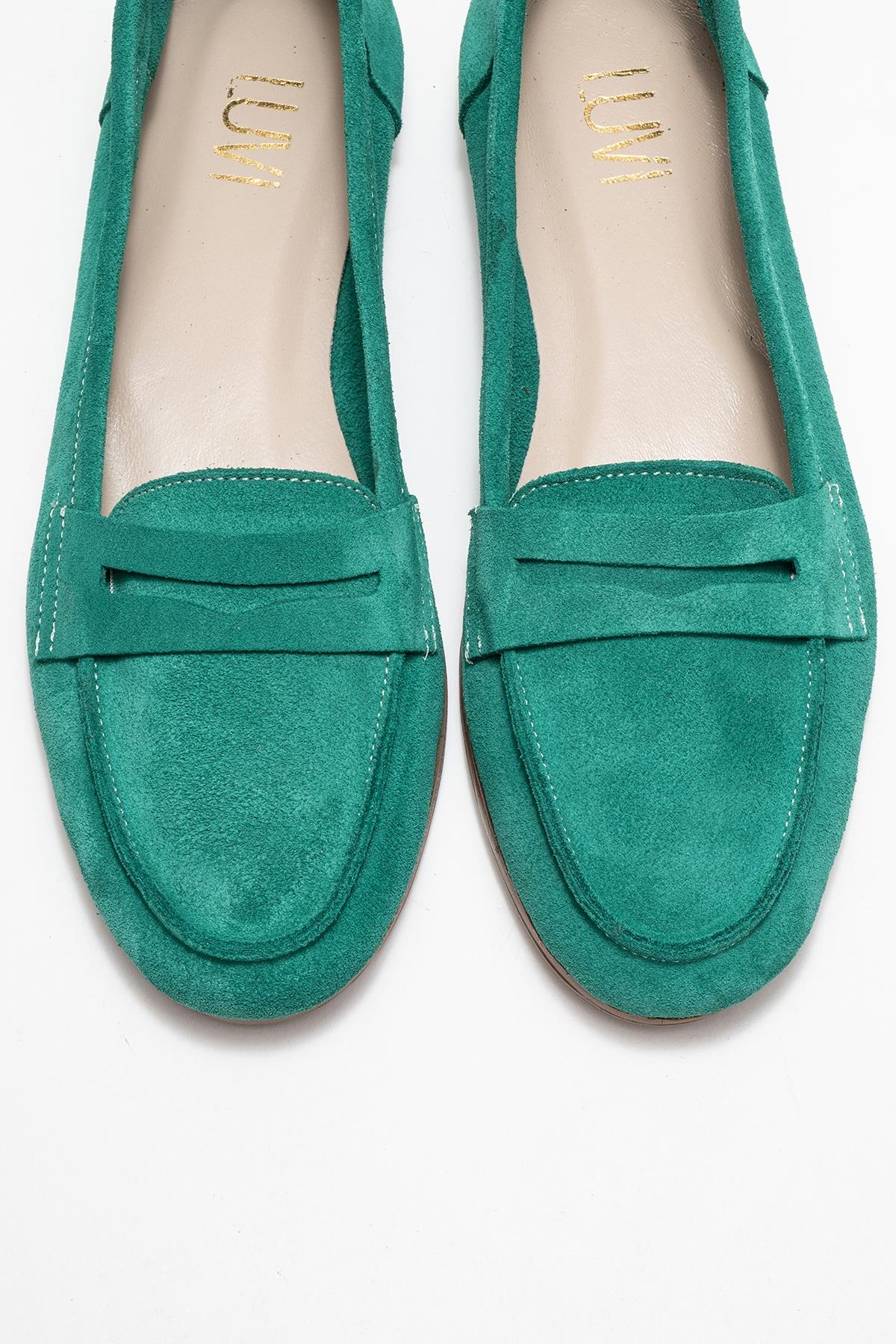 F02 - Emerald Suede Genuine Leather Loafer (Women)