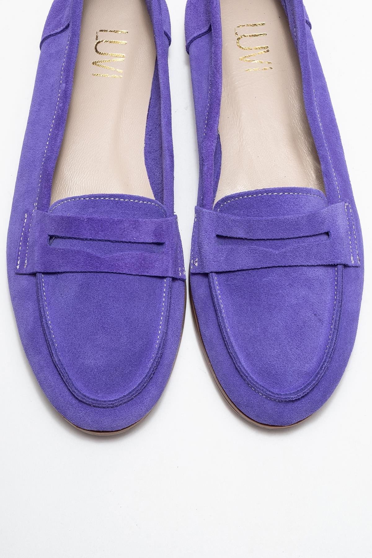 F02 - Lilac Suede Genuine Leather Loafer (Women)