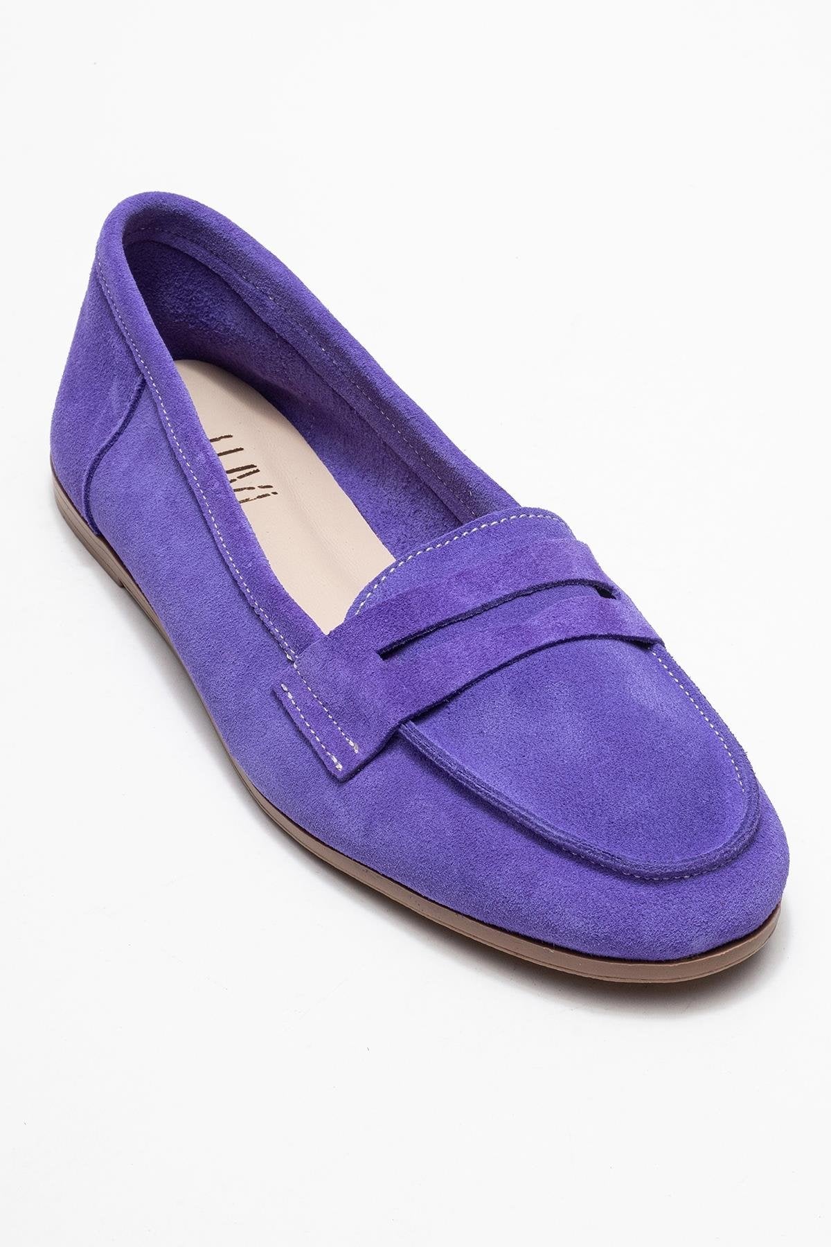 F02 - Lilac Suede Genuine Leather Loafer (Women)